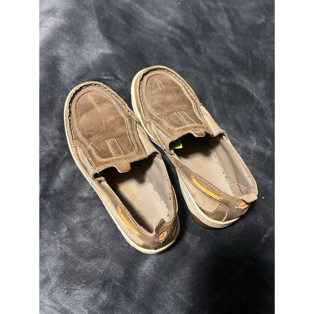 Timberland Boys Shoes Size 4 Distressed Leather Slip On Loafer